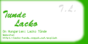 tunde lacko business card
